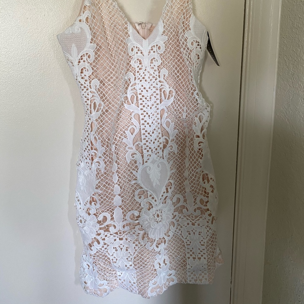Fashion nova white lace dress